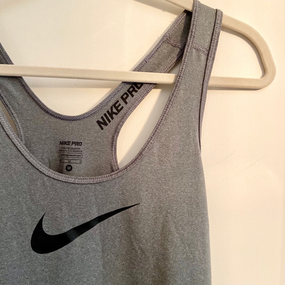 Nike Gray Racerback Workout Tank Top - Picture 2 of 3